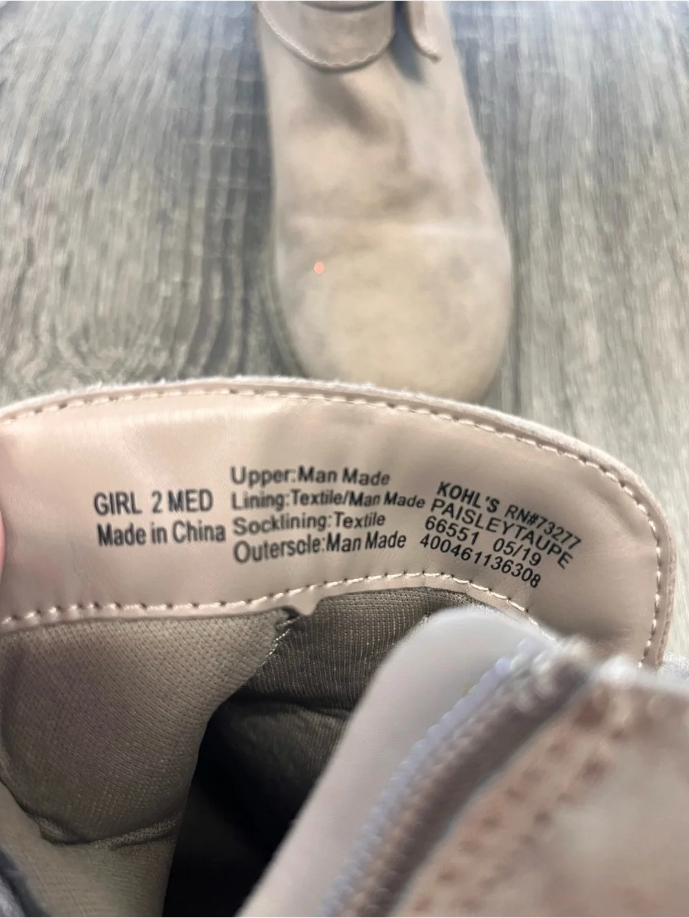 Kohl's Taupe Bow Ankle Boots for Kids